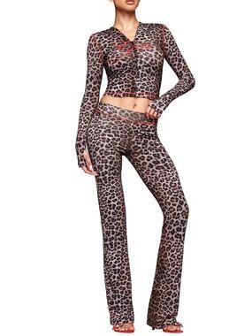 I AM GIA Blare Hoodie and Pants Dark Leopard Set
